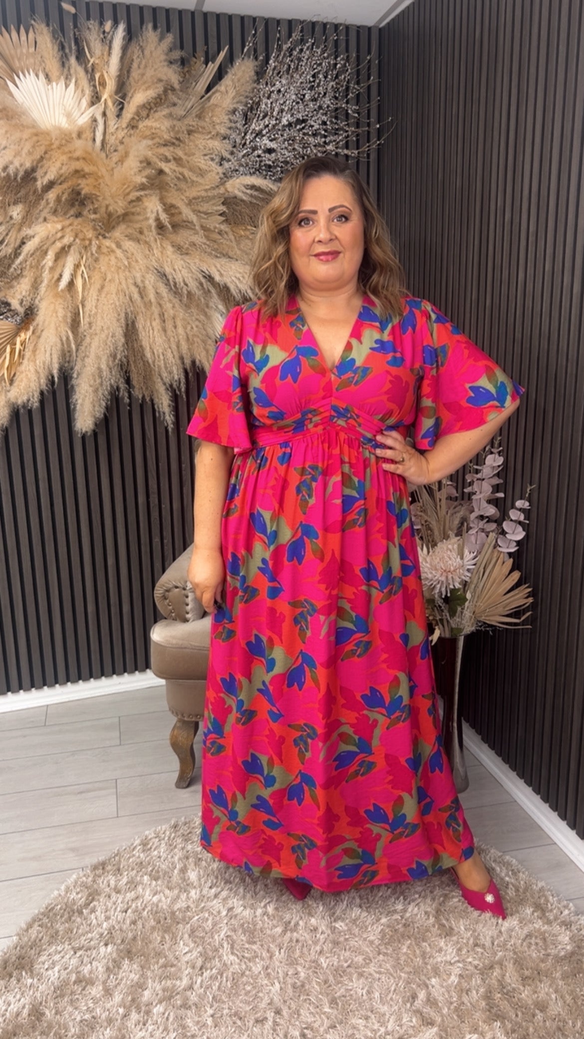 ROISIN DRESS - PINK/BLUE