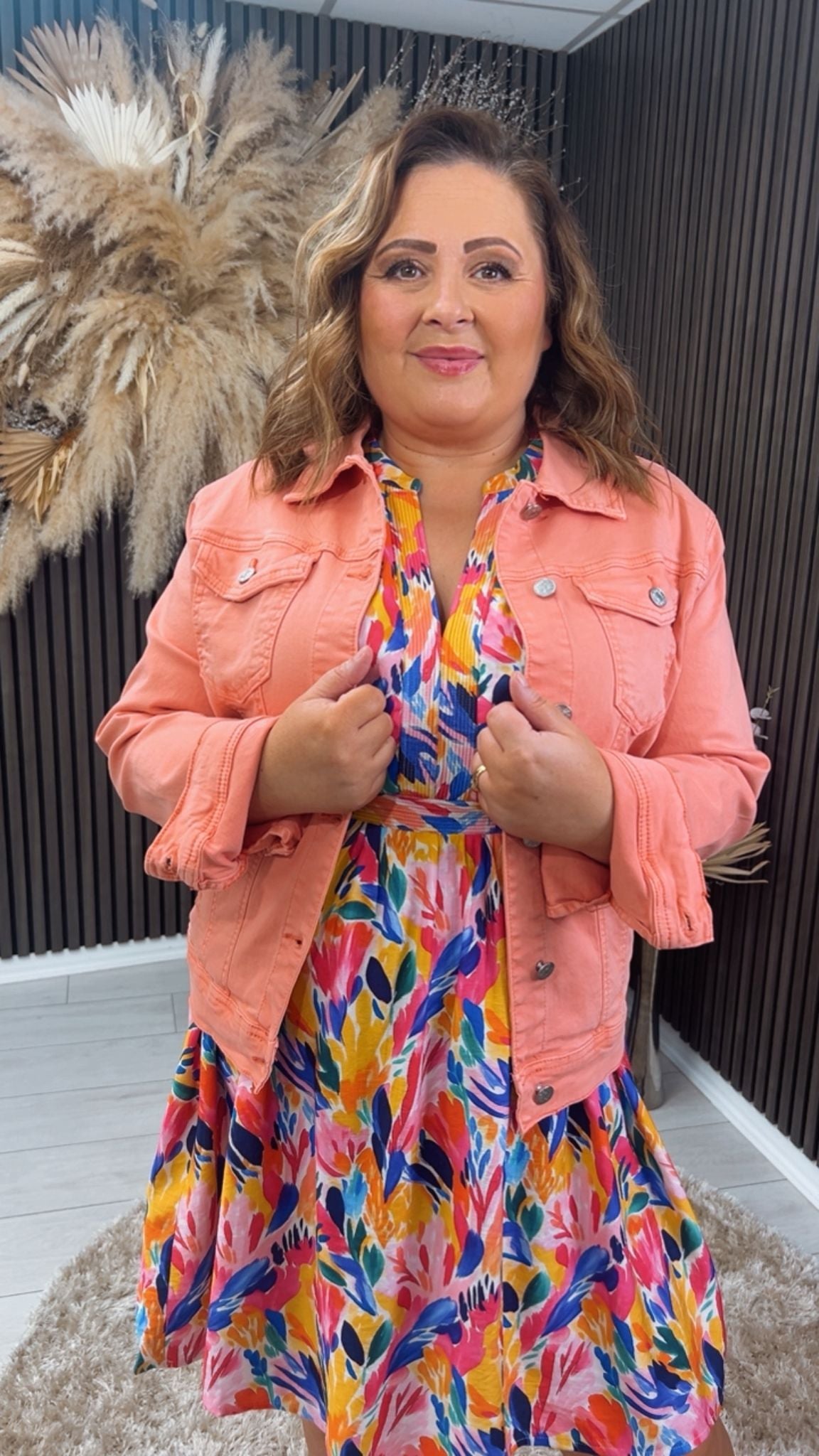 PAIGE DENIM JACKET - CORAL
