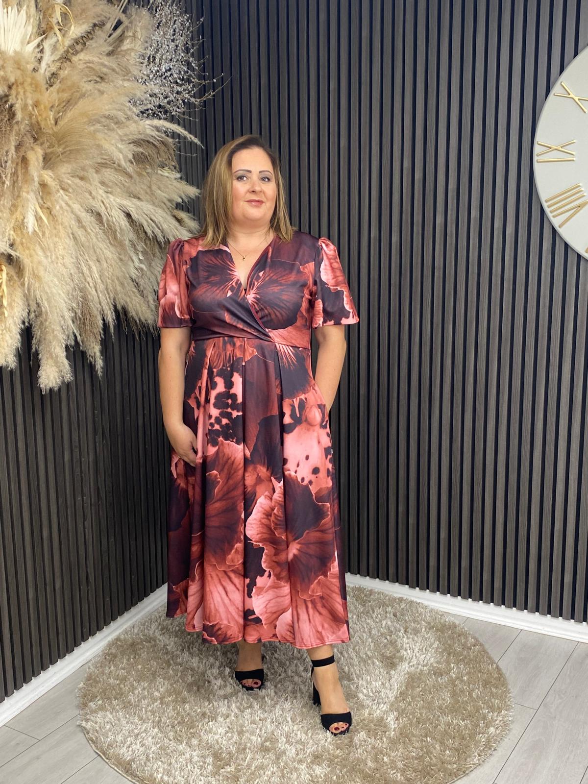 DORA DRESS - WINE FLORAL