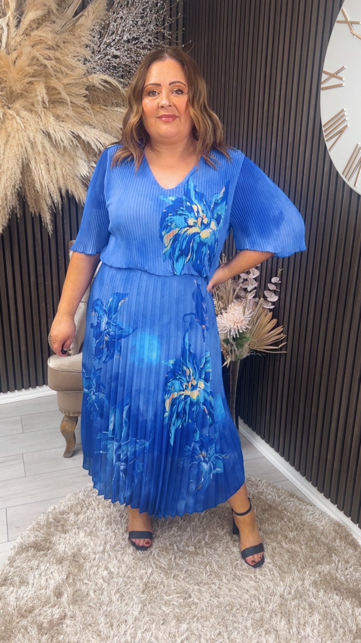 VALENCIA DRESS - BLUE FLORAL