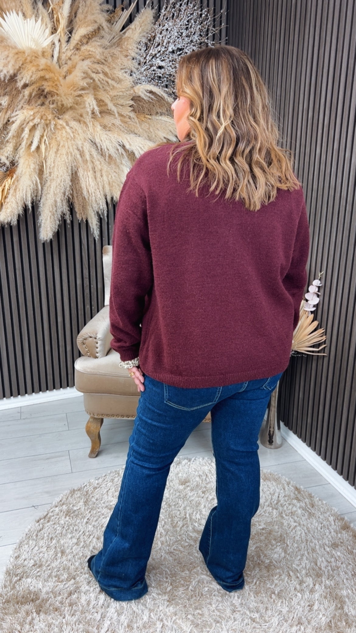 SALLY CARDIGAN - BURGUNDY