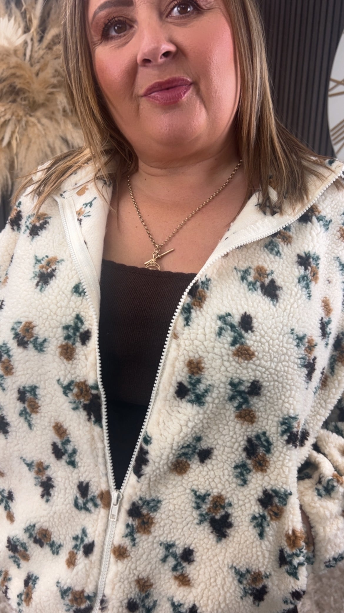 JENNY FLEECE - CREAM FLORAL