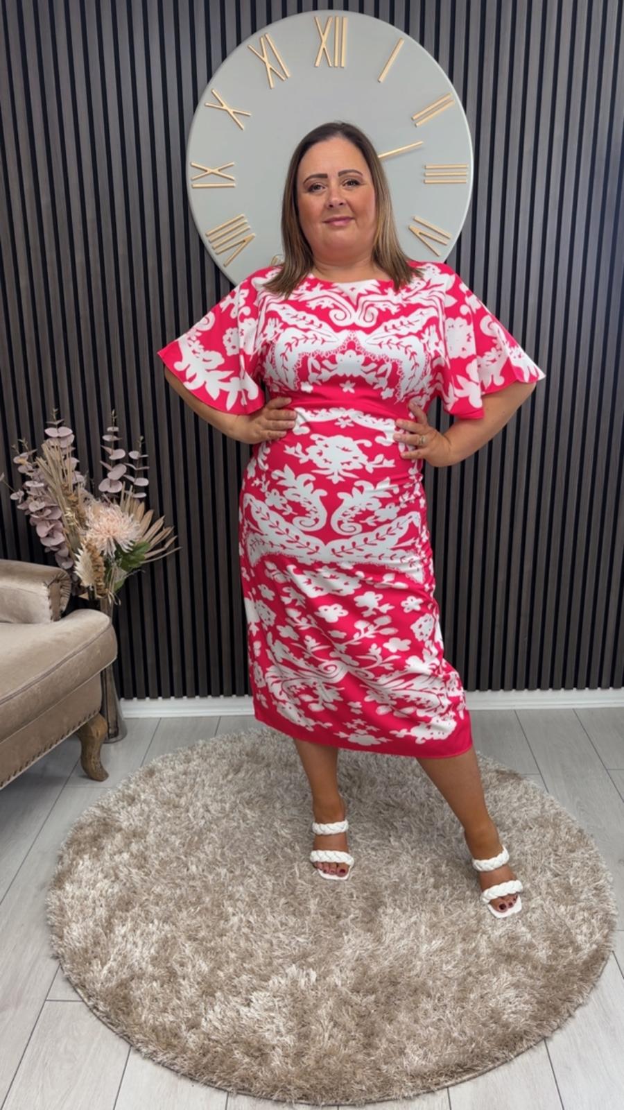 JOCELYN DRESS - PINK/WHITE