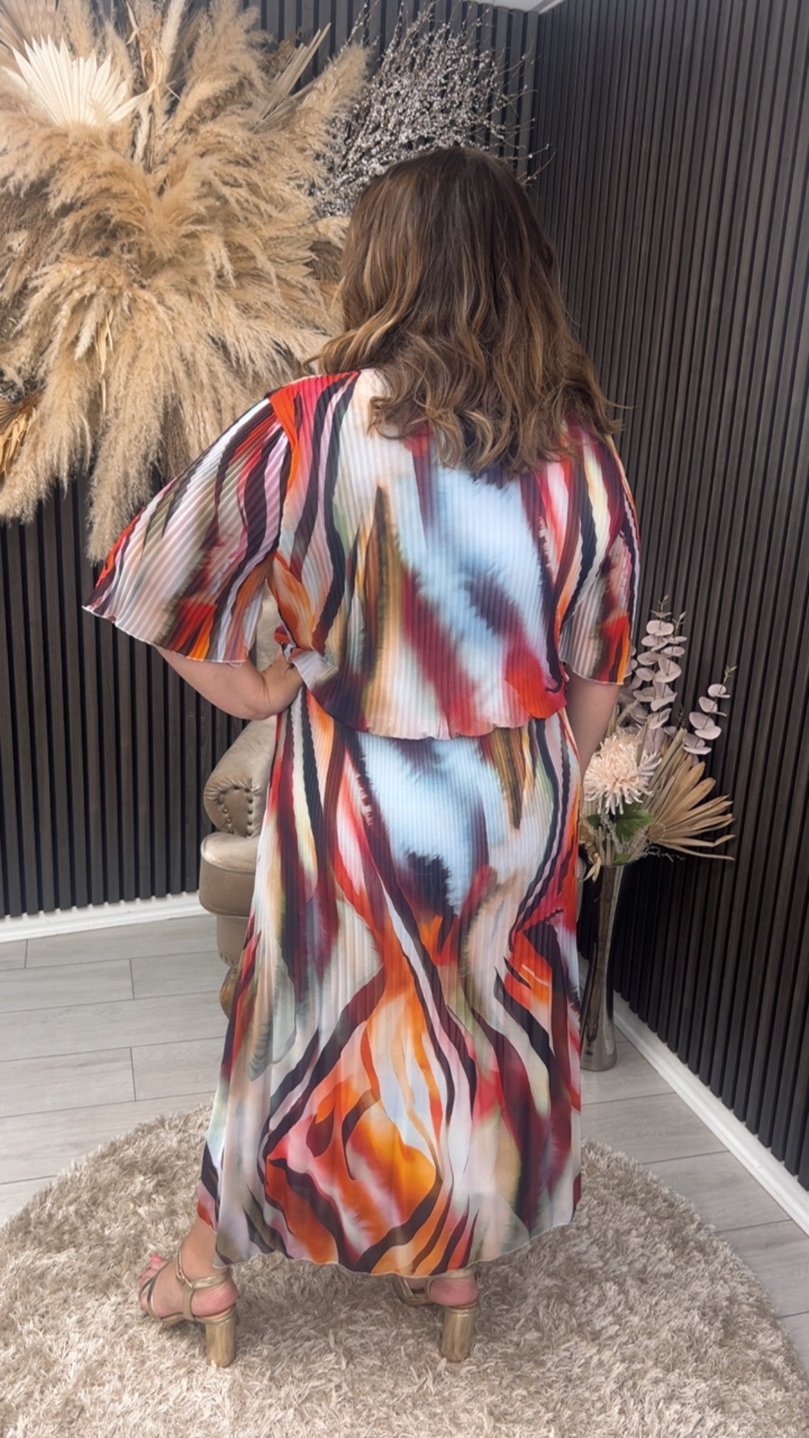 YASMIN DRESS - WHITE/ORANGE