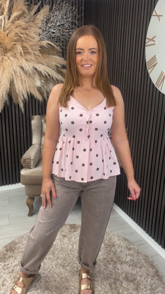 RHIANNA VEST - PINK SPOT