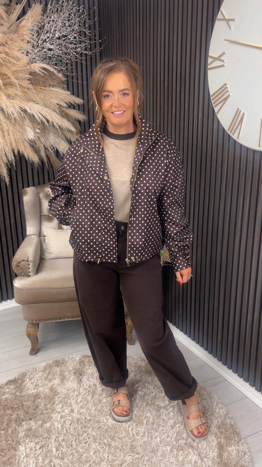 MAIREAD JACKET - BROWN SPOT