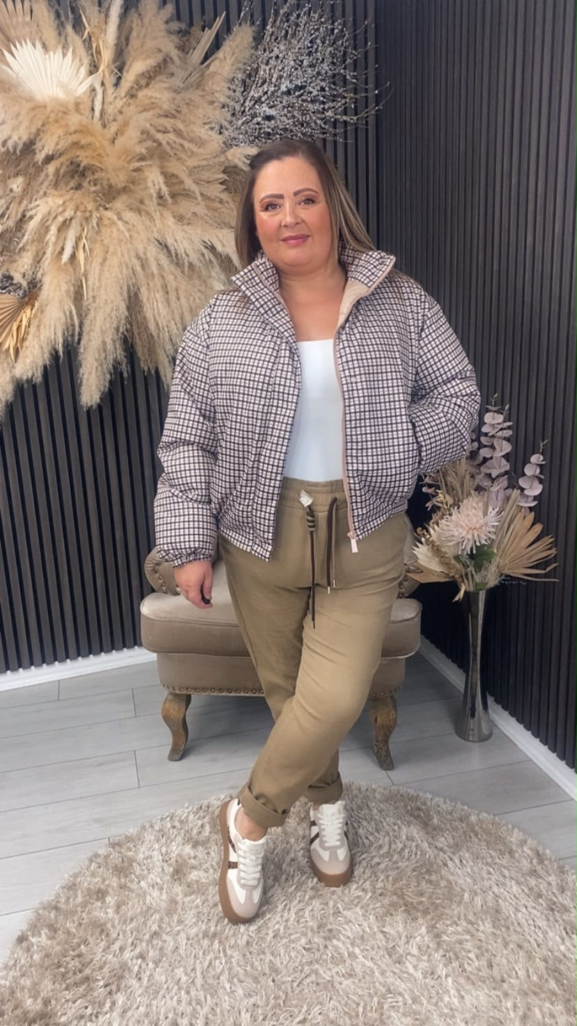 MEGAN PUFFER JACKET - CHECKED