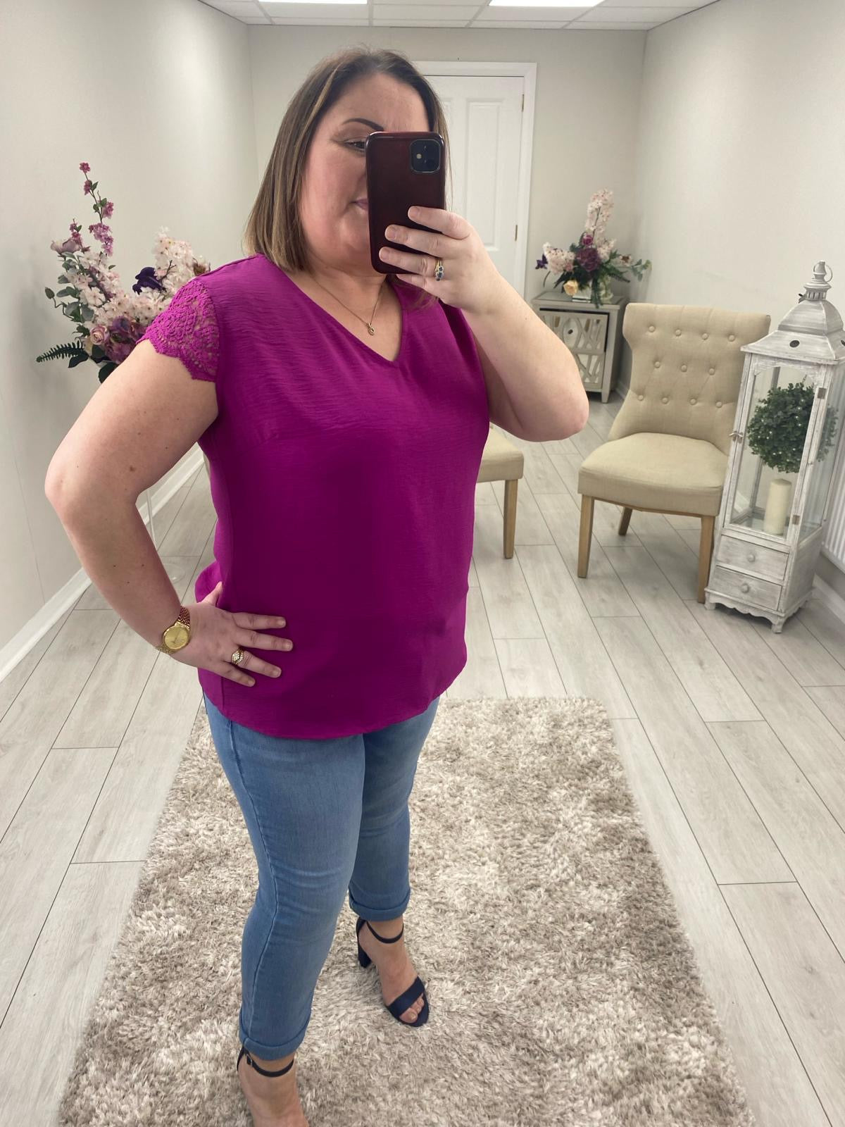 BERNADETTE TOP - MAGENTA