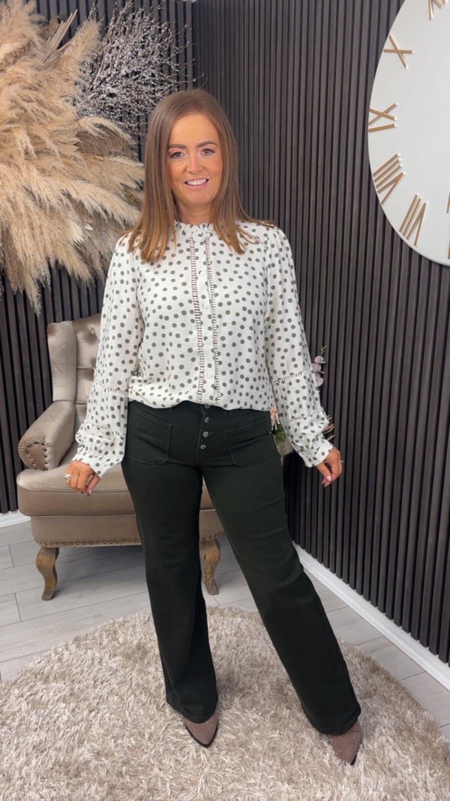 MARISA SHIRT - KHAKI SPOT