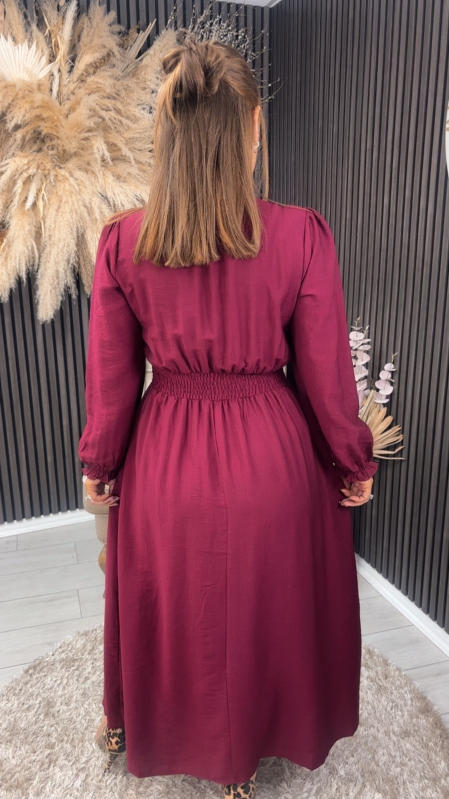CLODAGH DRESS - BORDEAUX