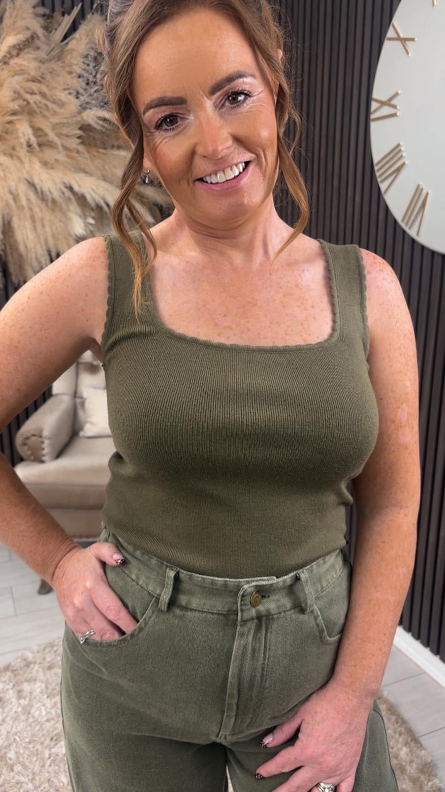 BRYONY ANNE VEST - KHAKI