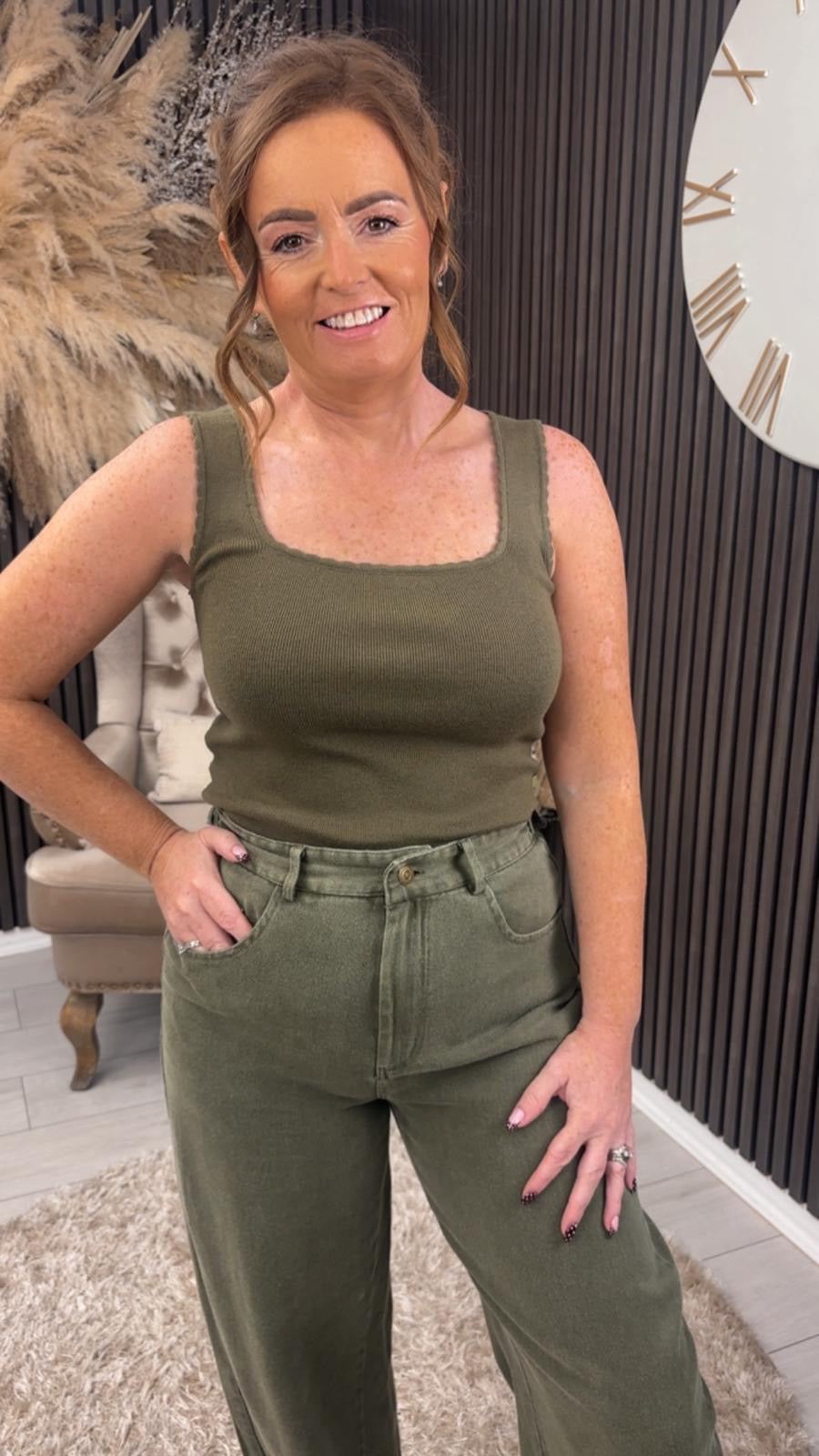 BRYONY ANNE VEST - KHAKI