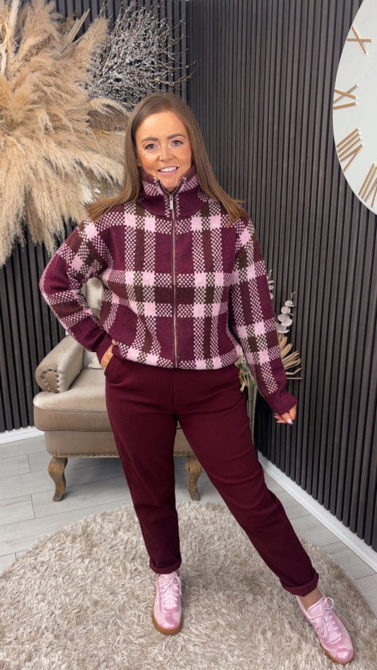 CAMILA JACKET - BURGUNDY/PINK