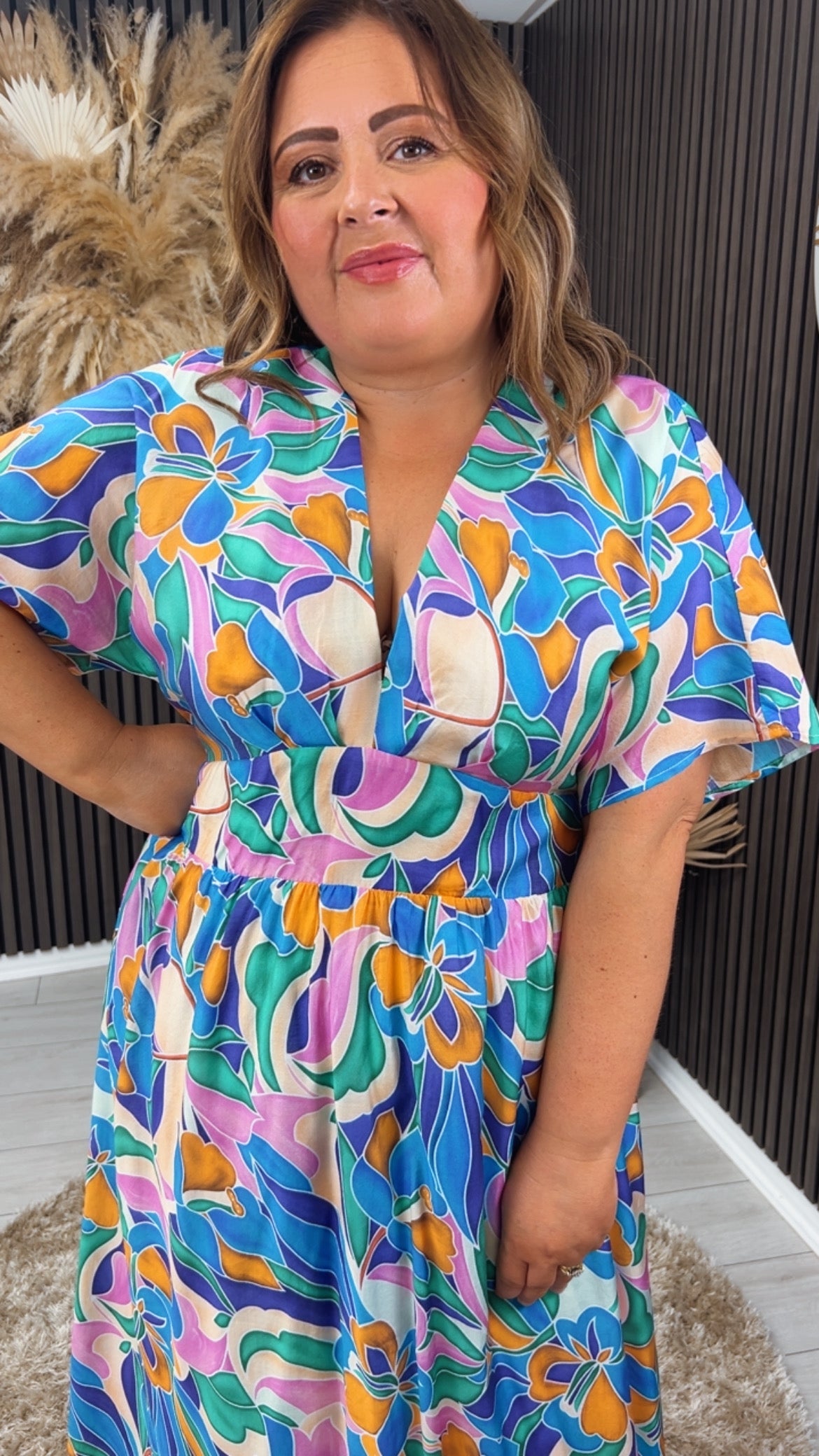 AMANDA DRESS - BLUE/PINK