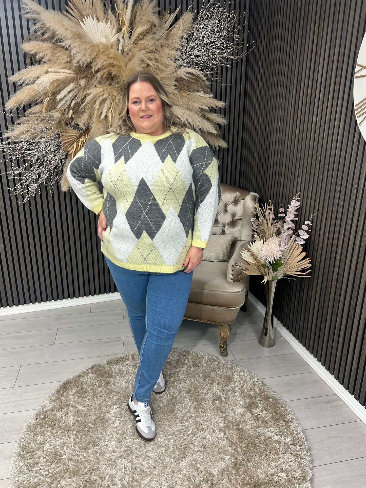 JUDITH JUMPER - YELLOW/GREY