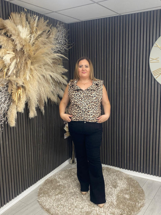 LAYA GILET - LEOPARD