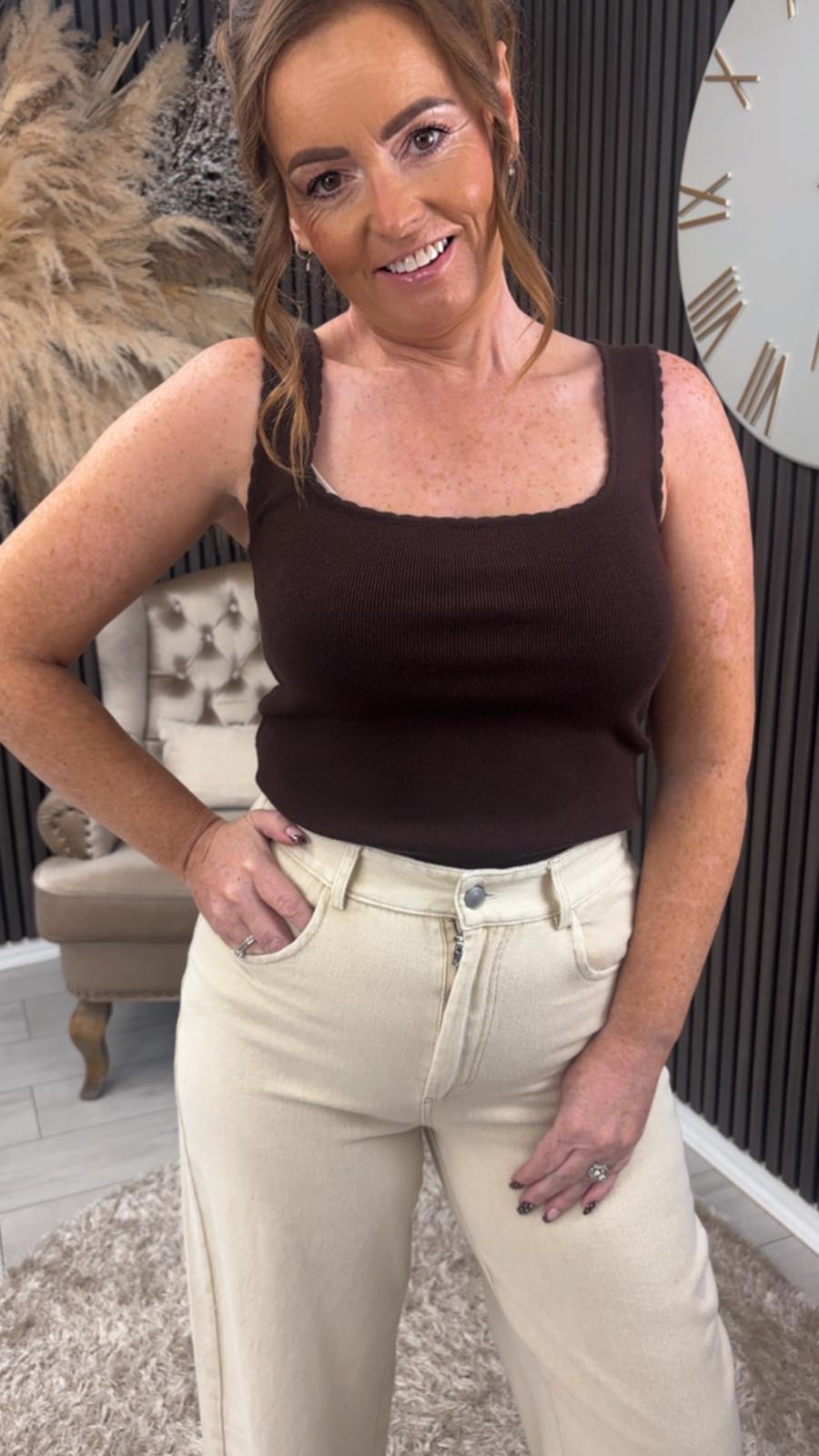BRYONY ANNE VEST - BROWN