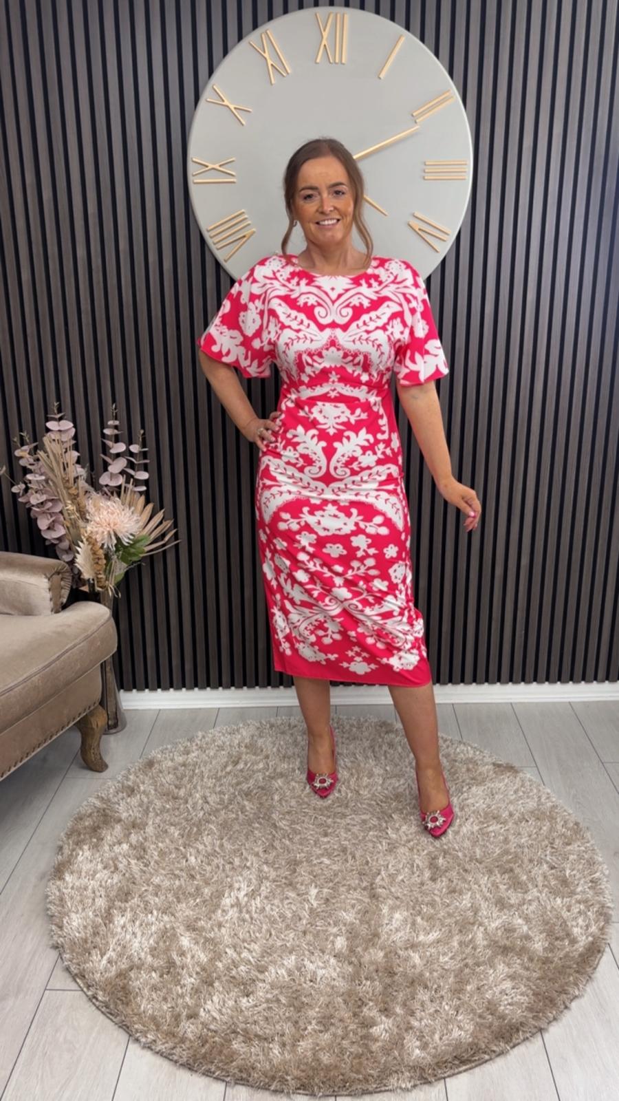 JOCELYN DRESS - PINK/WHITE