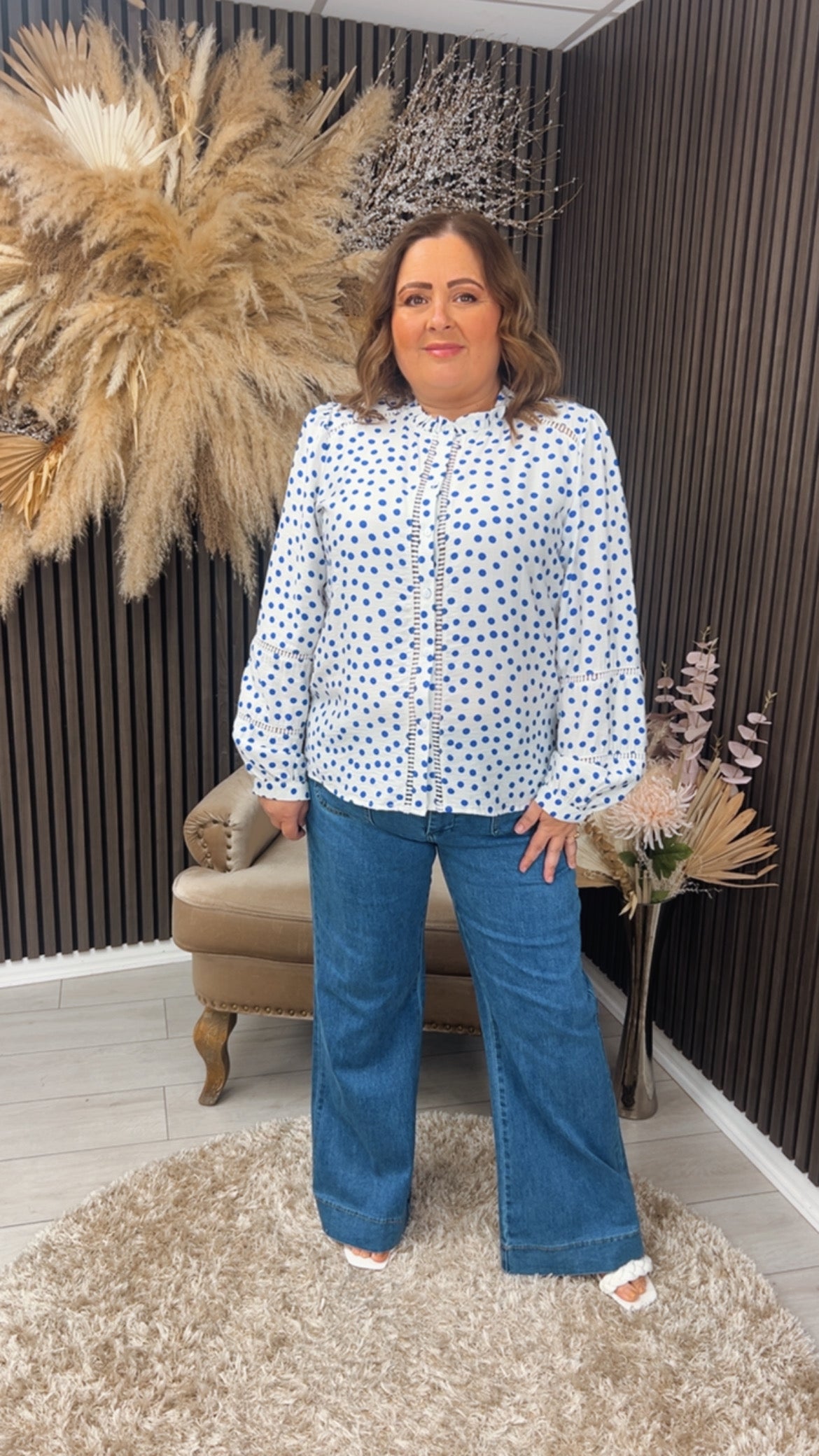 LEAH SHIRT - BLUE SPOT