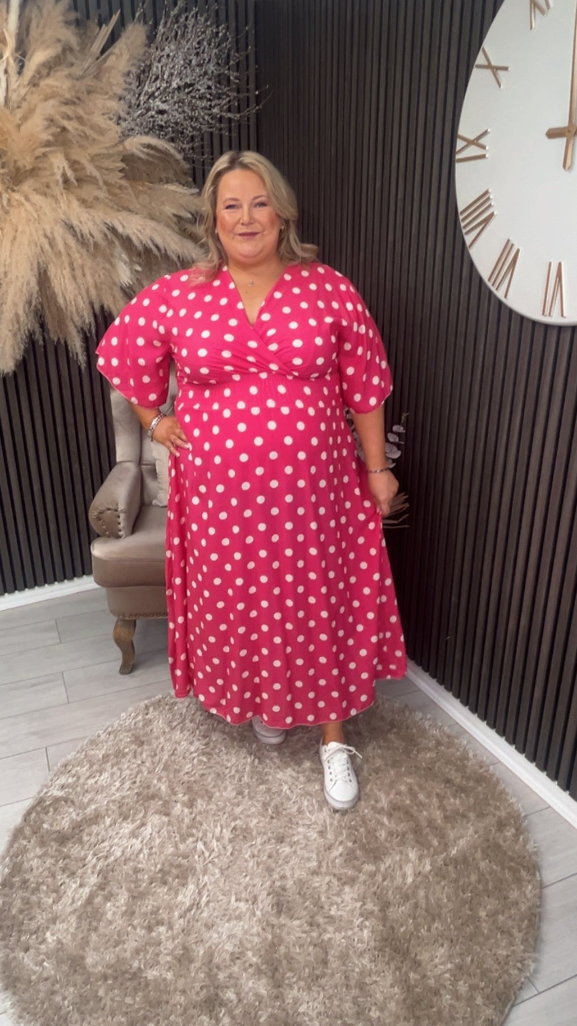 JENNIE DRESS - PINK SPOT