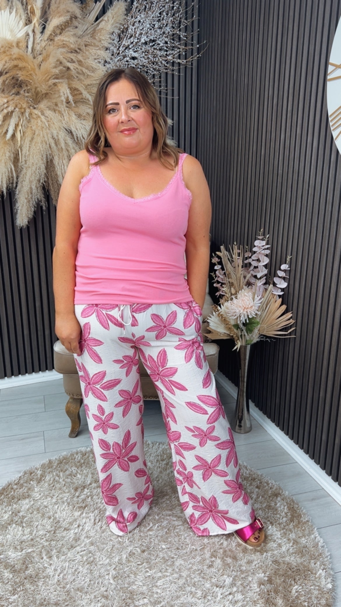ORLAGH TROUSERS - CREAM/PINK