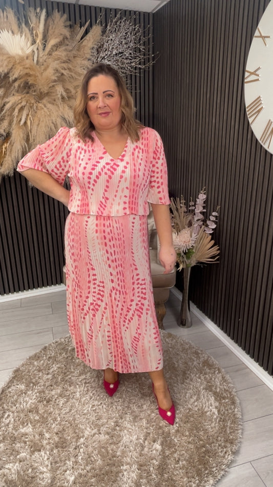 LEILA DRESS - PINK SPOT