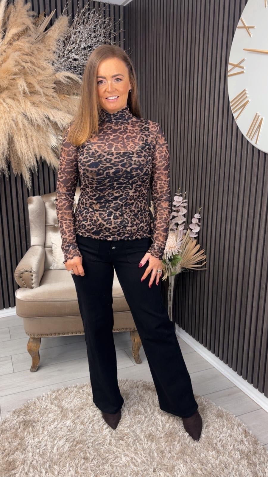 MILLIE TOP - LEOPARD PRINT