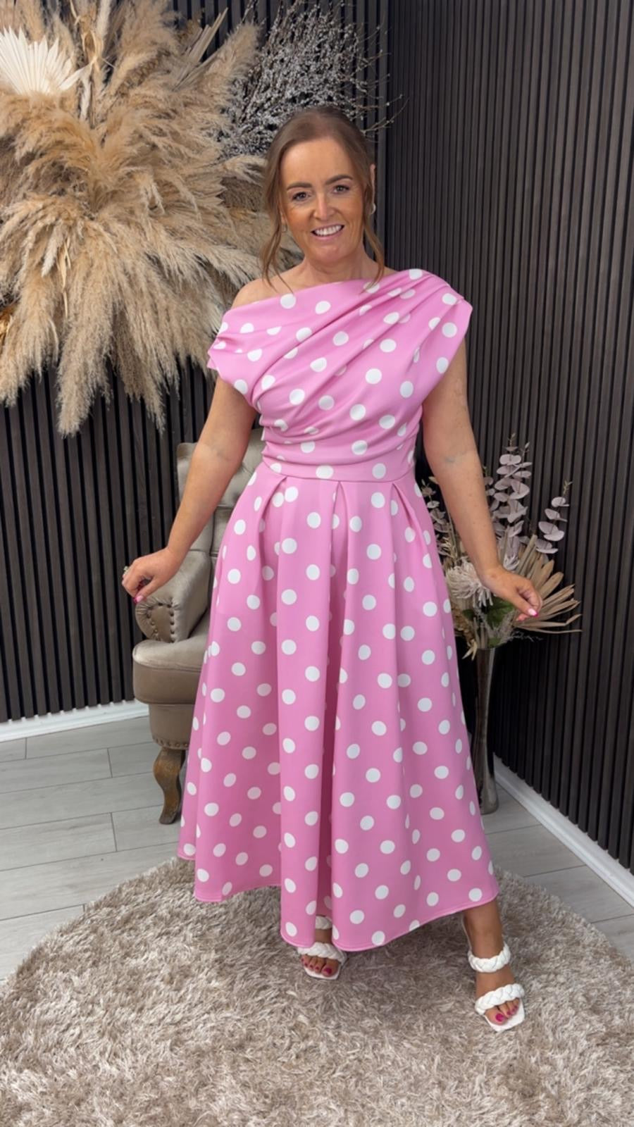 BETTY DRESS - PINK POLKA DOT