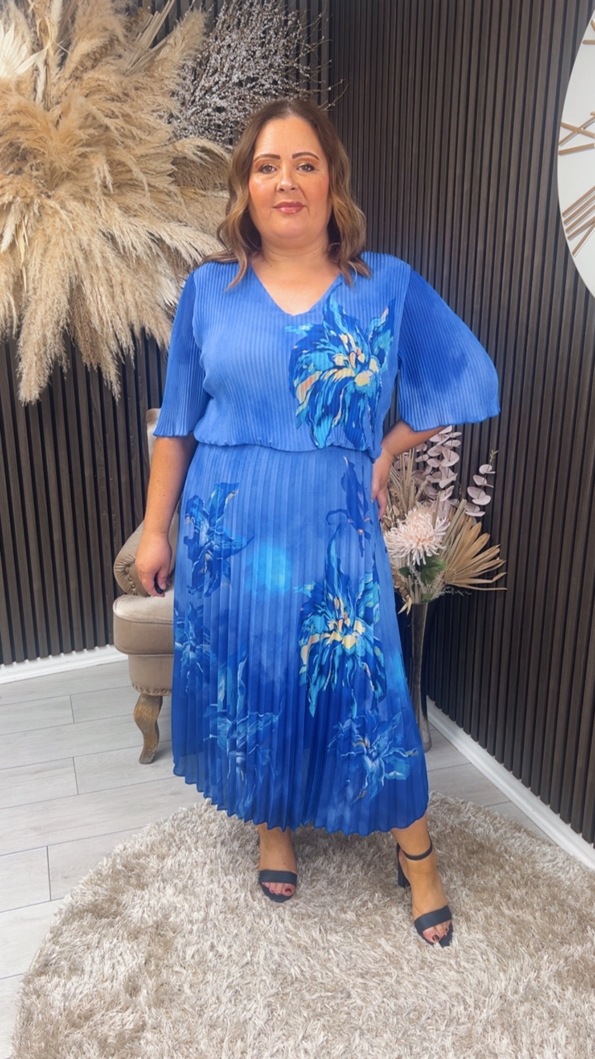 VALENCIA DRESS - BLUE FLORAL