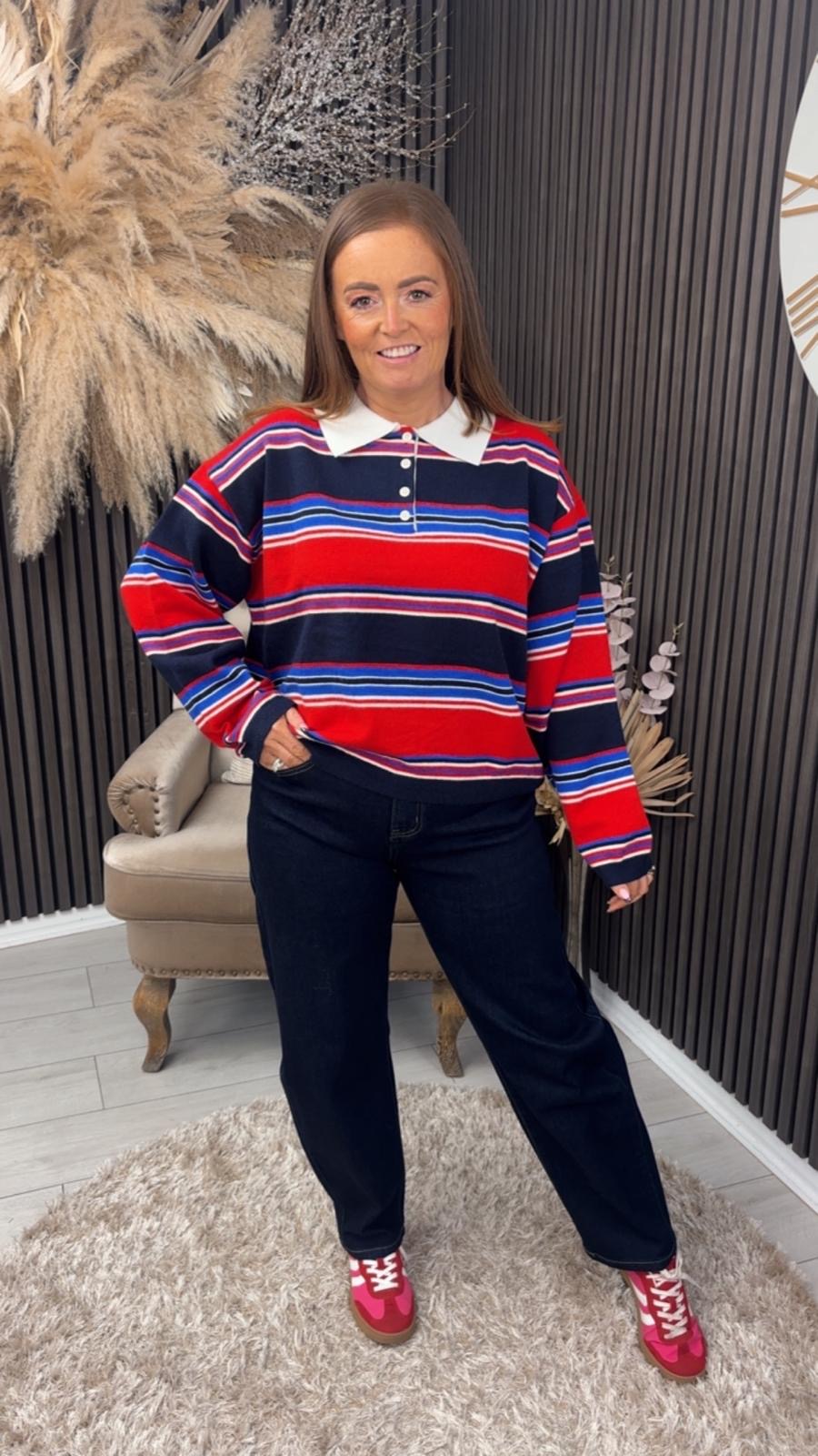 AMANDA JUMPER - RED/NAVY