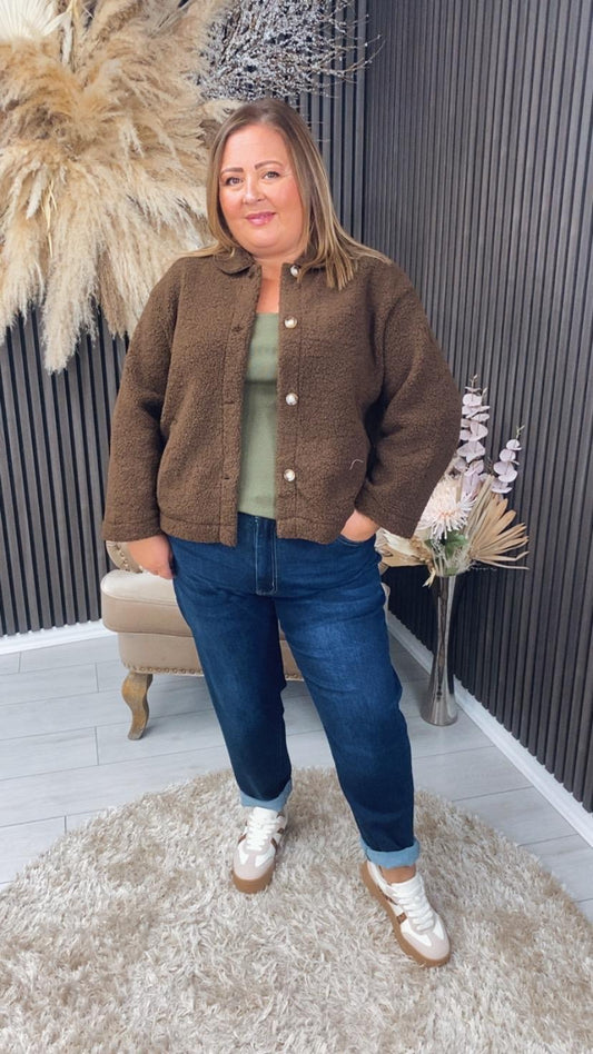 SADIE TEDDY JACKET - BROWN