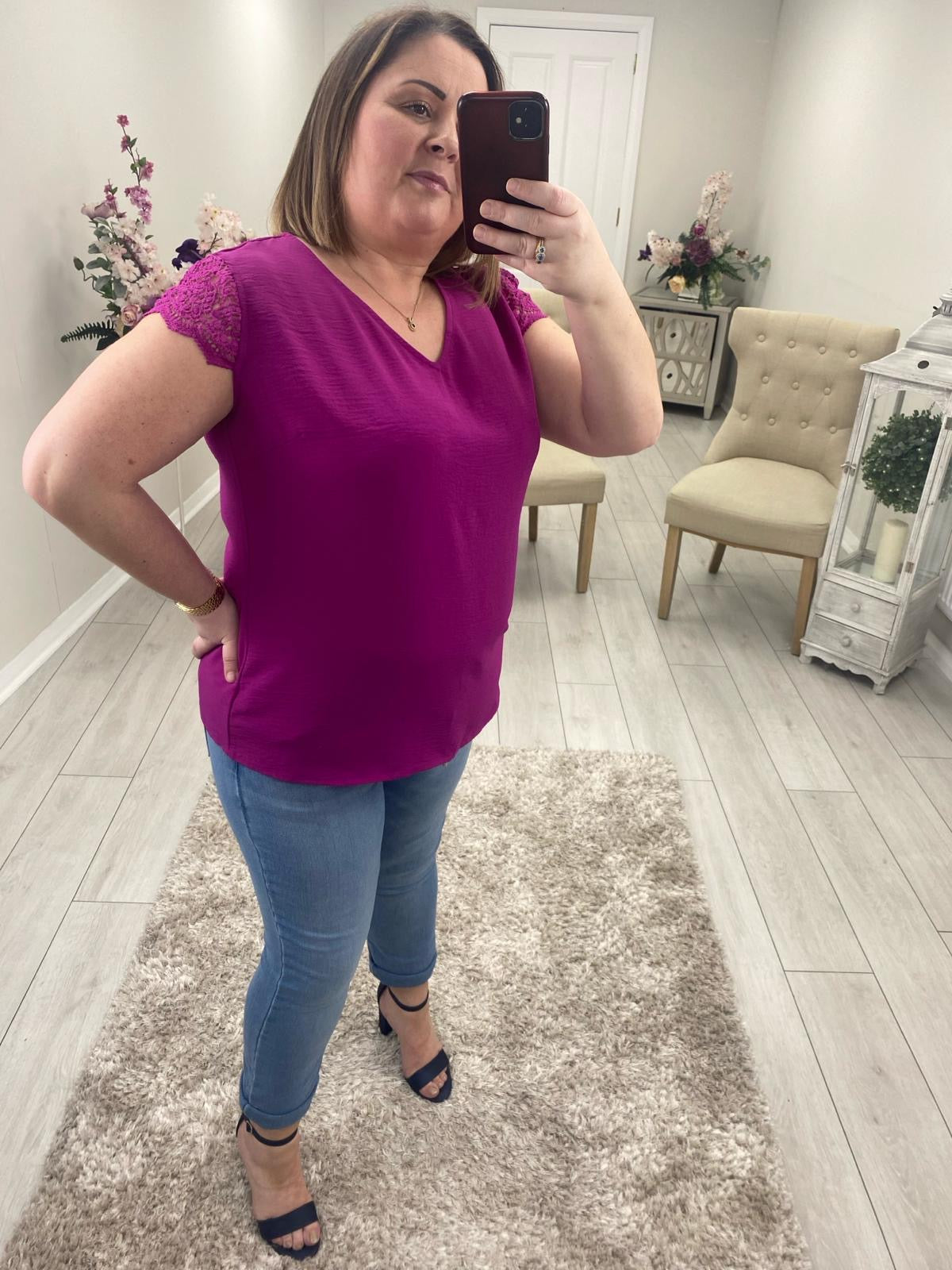 BERNADETTE TOP - MAGENTA