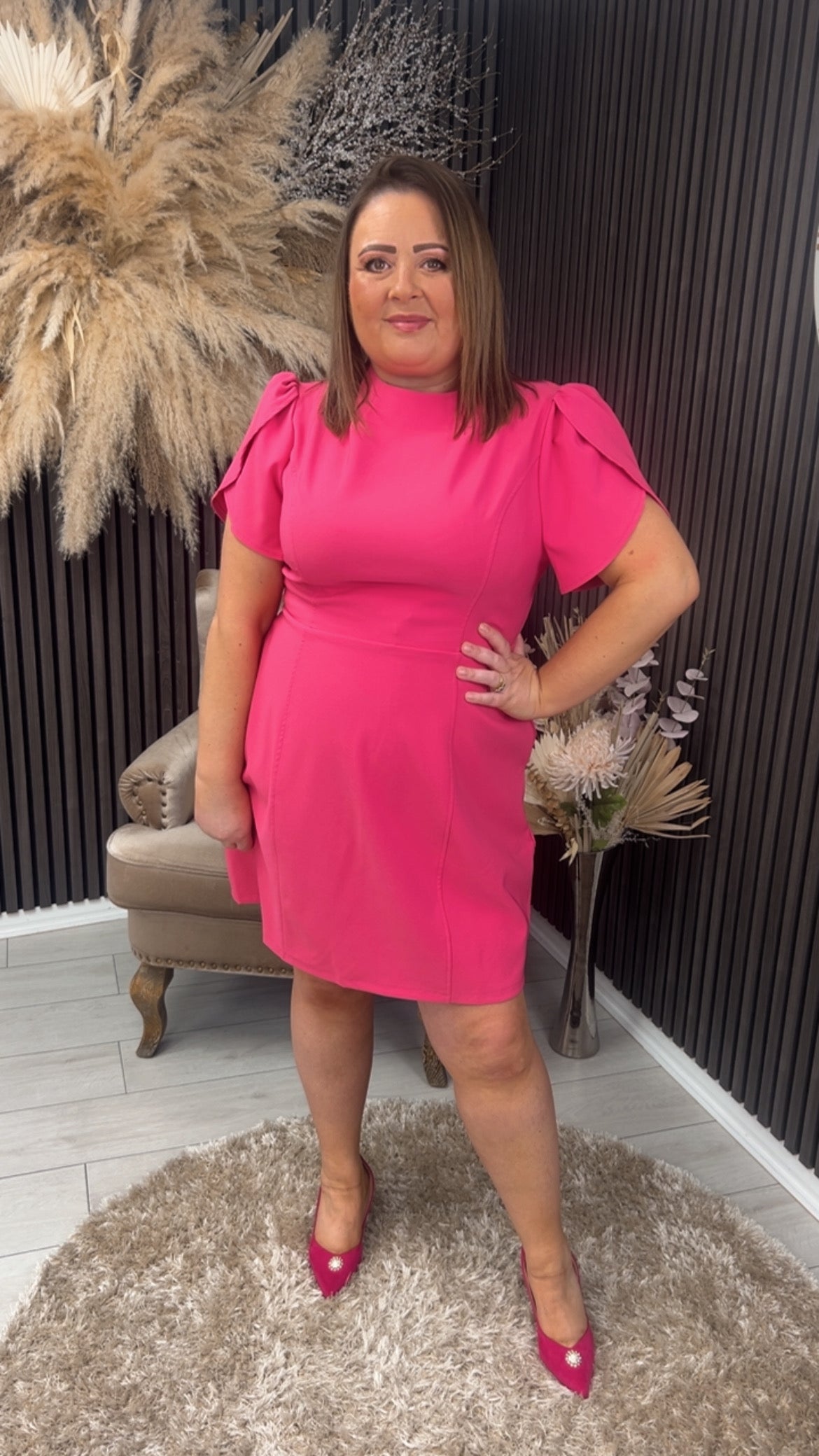 AMI TULIP DRESS - PINK