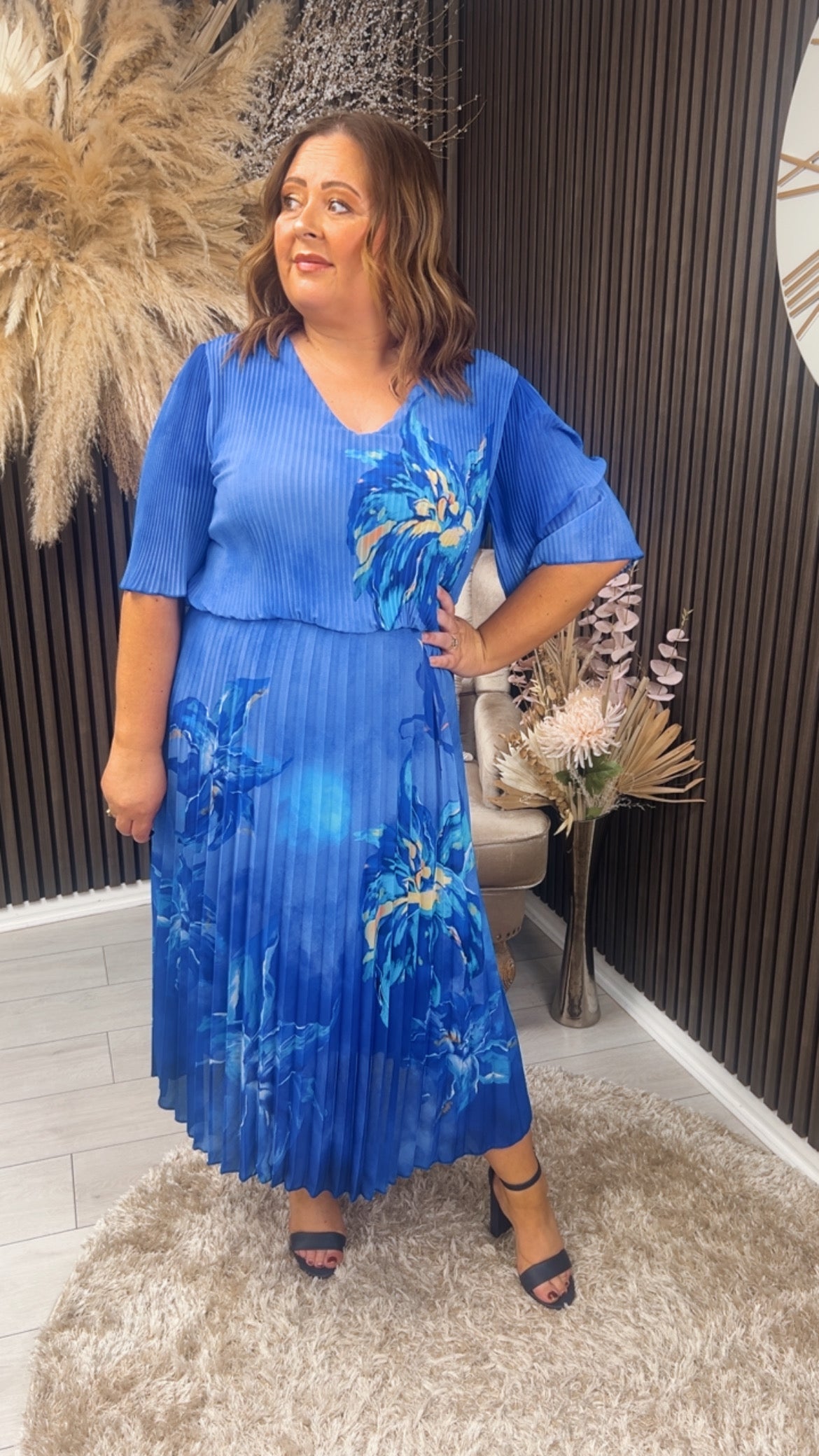 VALENCIA DRESS - BLUE FLORAL