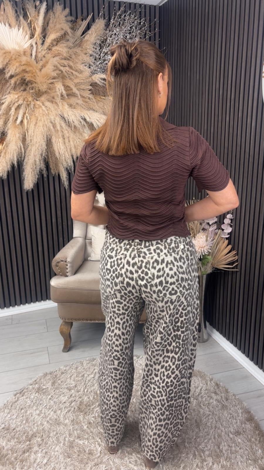 SHARON BARREL LEG JEANS - ANIMAL PRINT