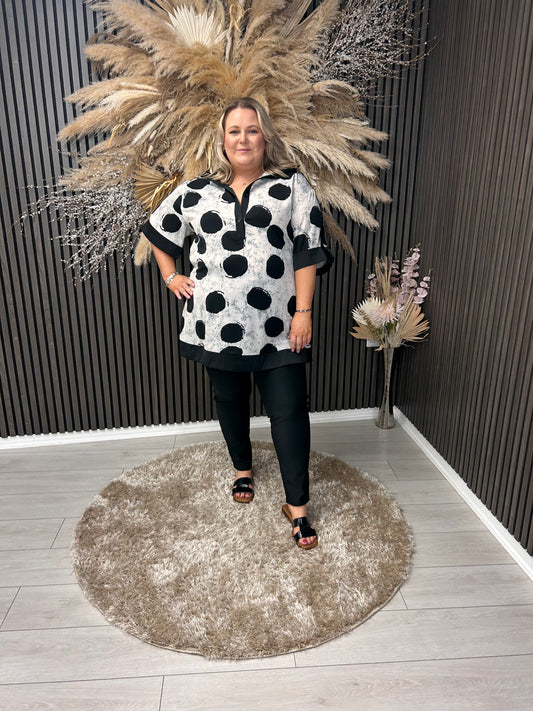 LINDA TOP - BLACK/WHITE