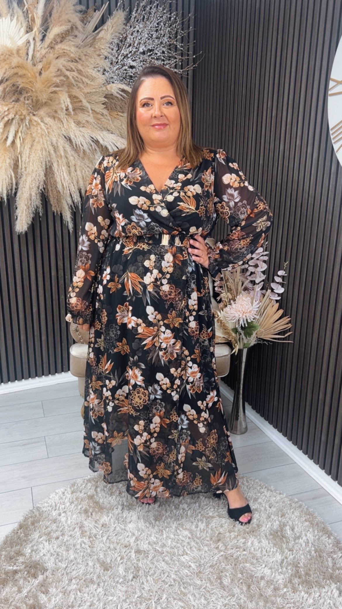 DOTTIE DRESS - BLACK/GOLD