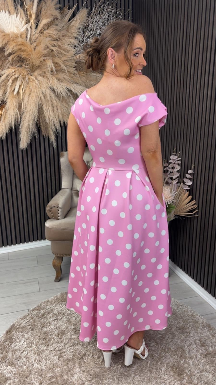 BETTY DRESS - PINK POLKA DOT