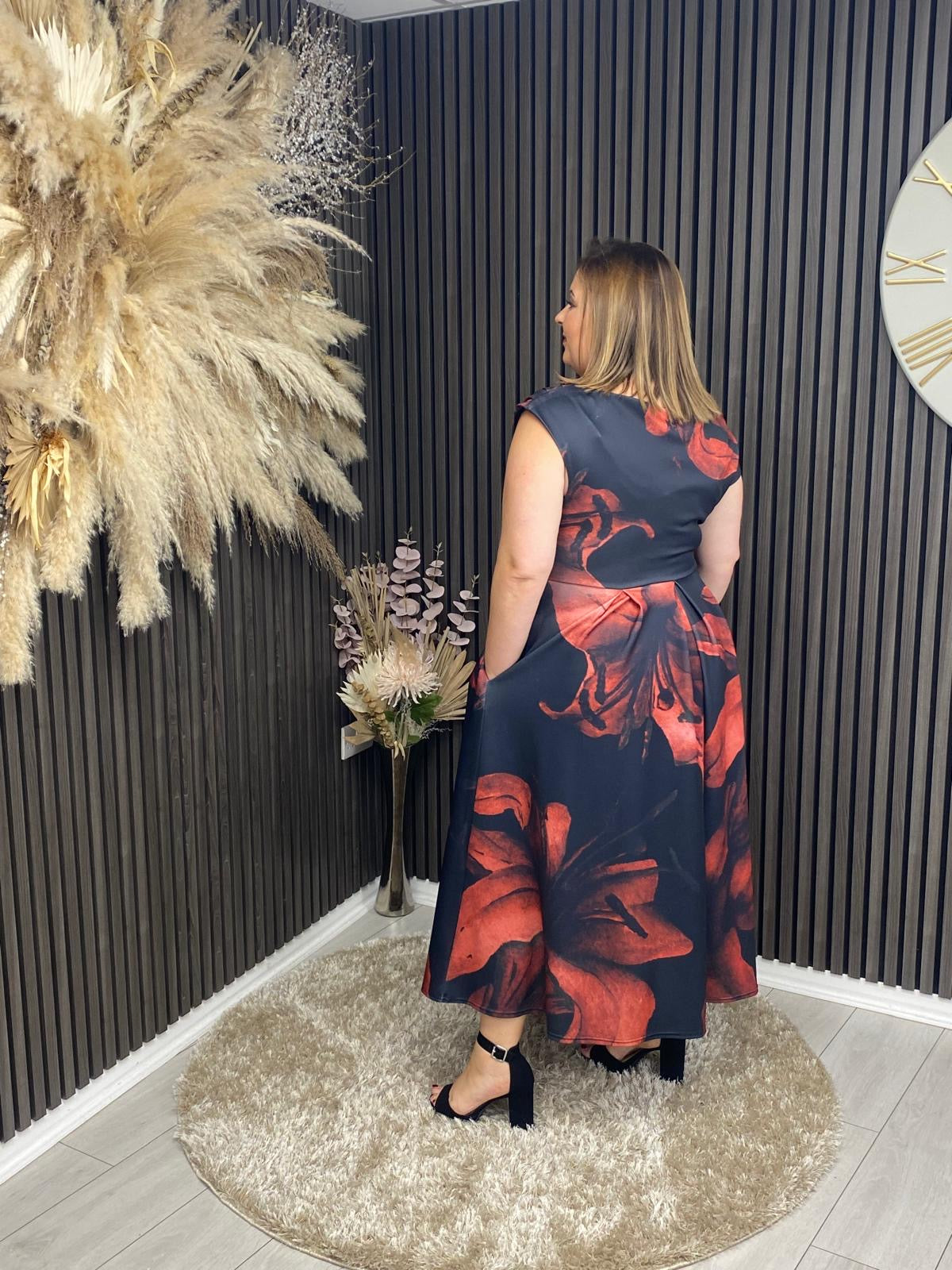 BETTY DRESS - BLACK FLORAL