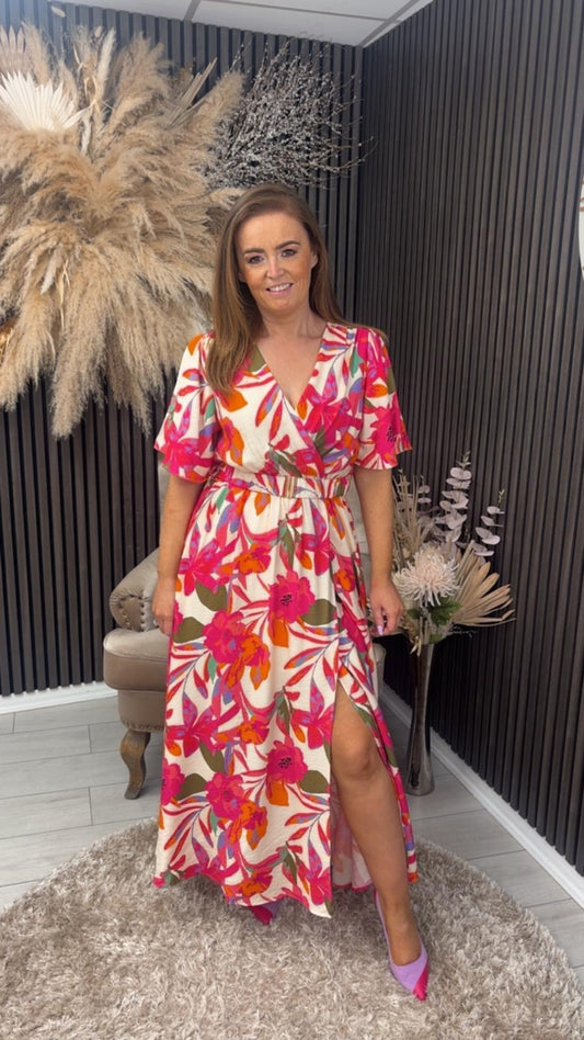 LUCY DRESS - PINK/ORANGE