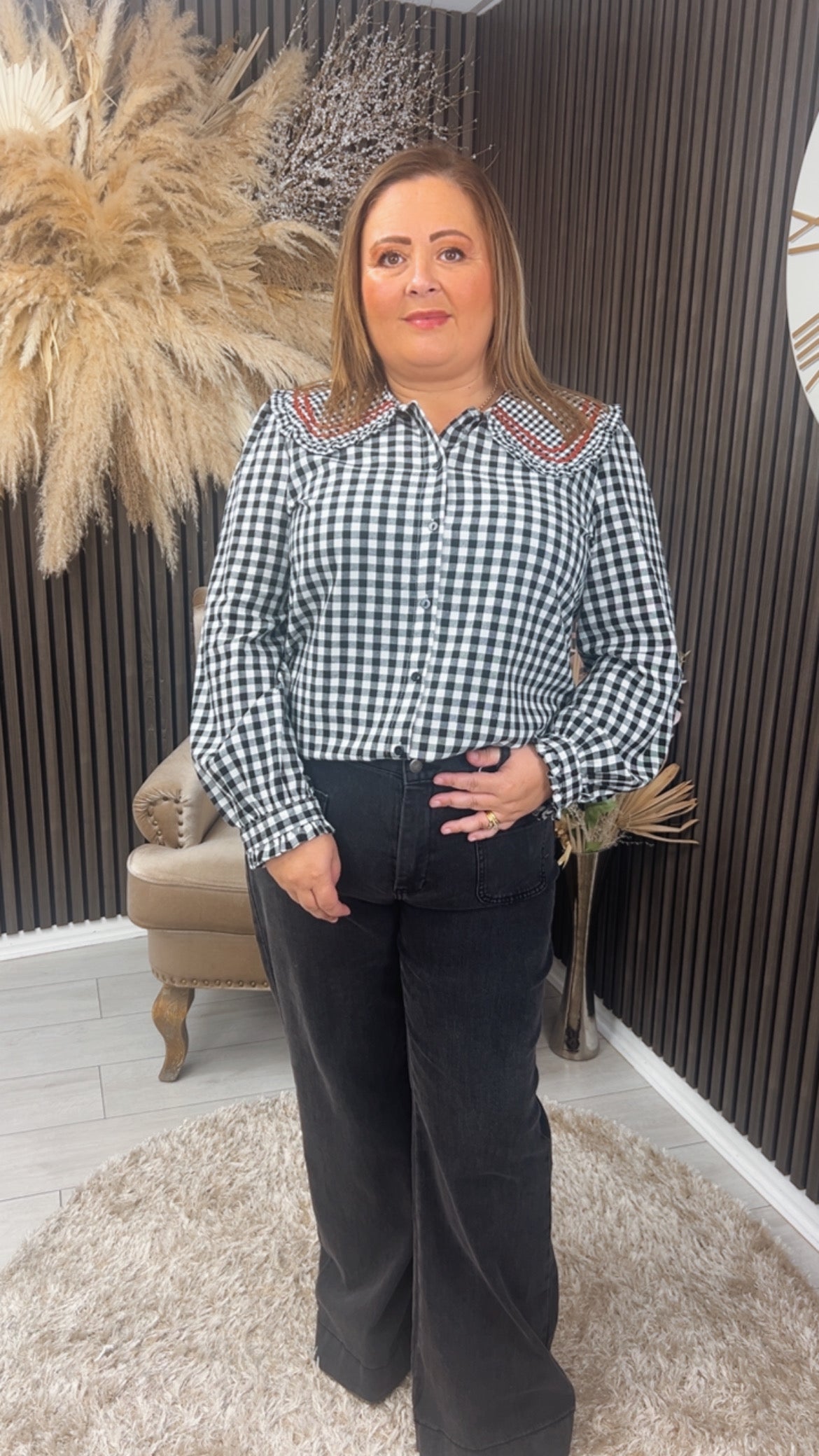 ROBERTA SHIRT - BLACK/WHITE