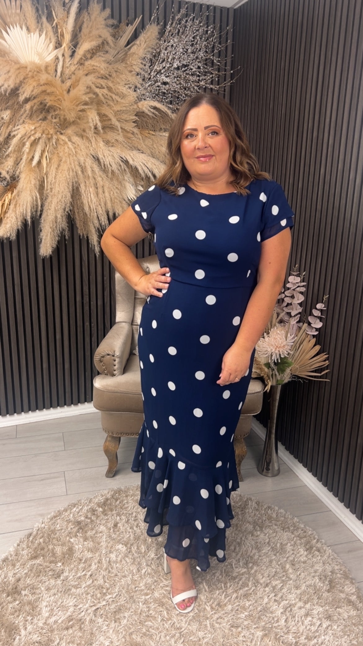 ROXY DRESS - NAVY SPOT