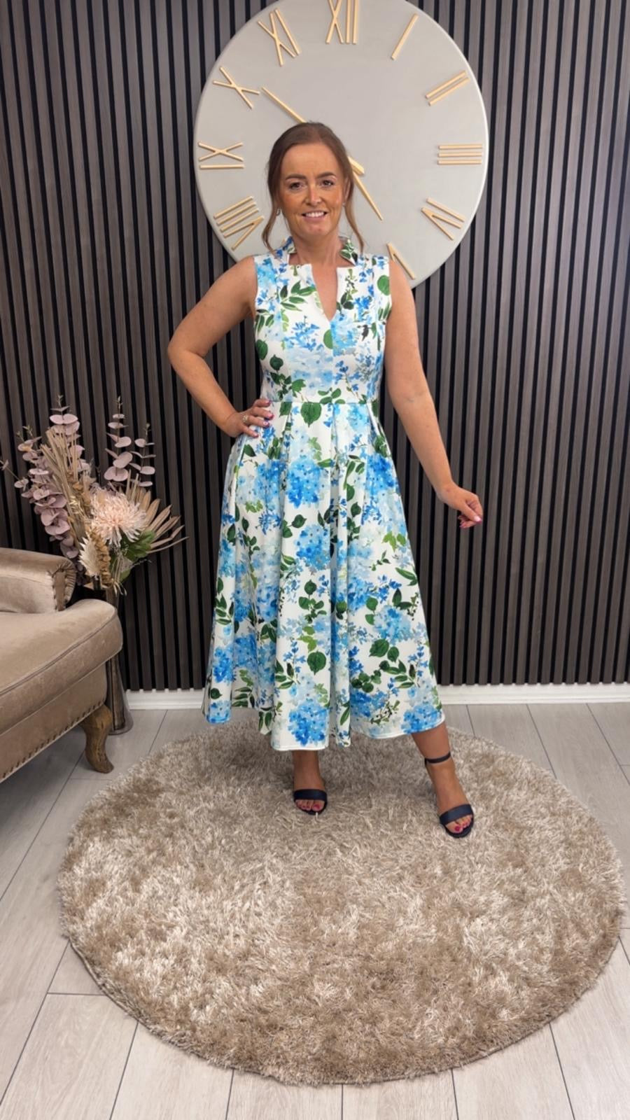 AMEYA DRESS - BLUE/GREEN