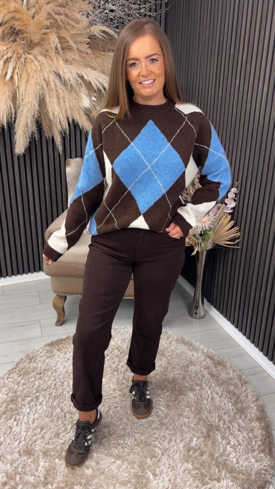KRIS JUMPER - BROWN/BLUE
