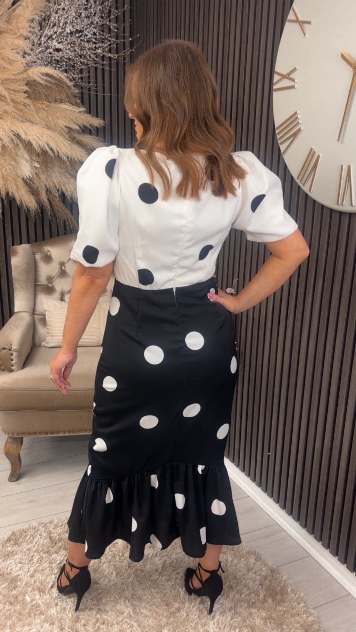 JENNIFER DRESS - BLACK/WHITE