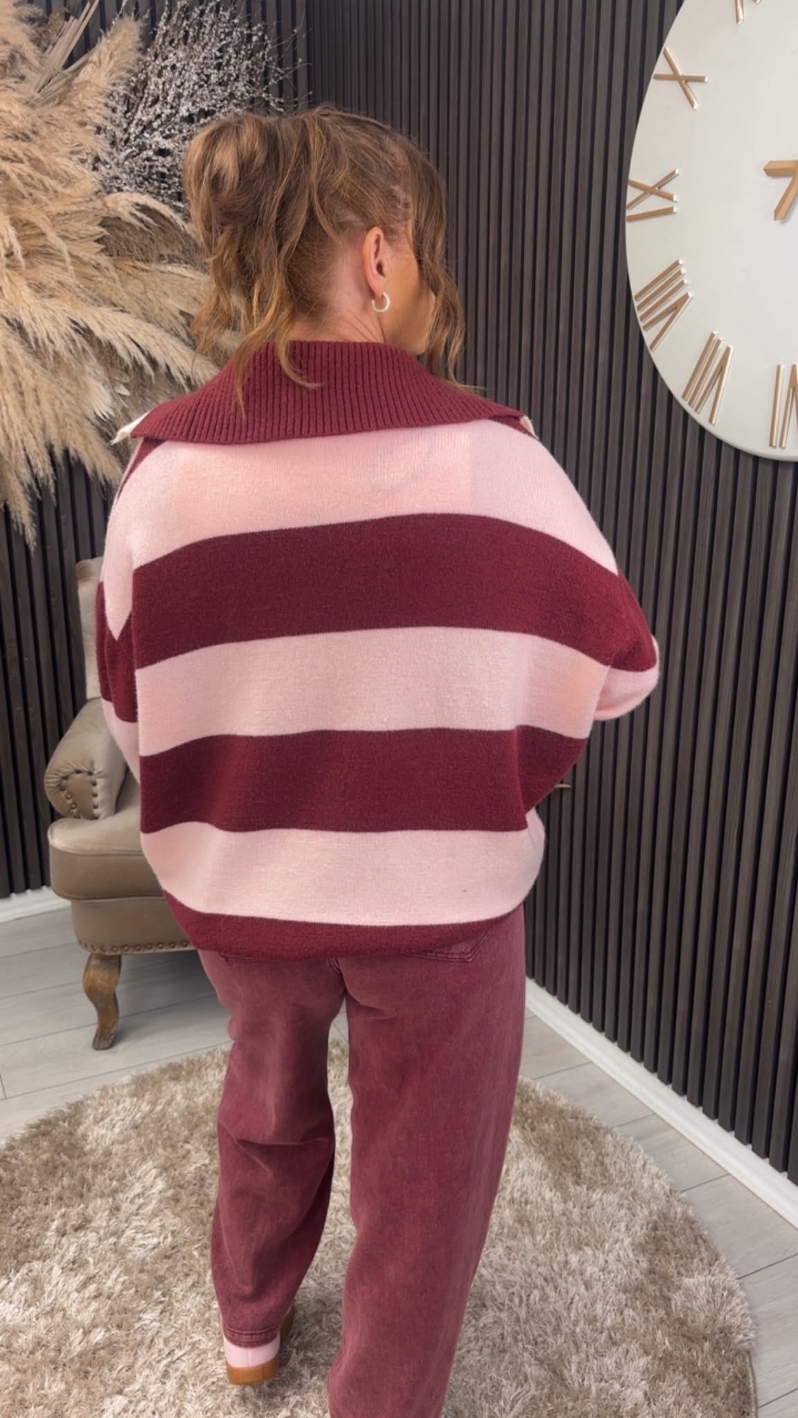 LEXI JUMPER - BURGUNDY/PINK