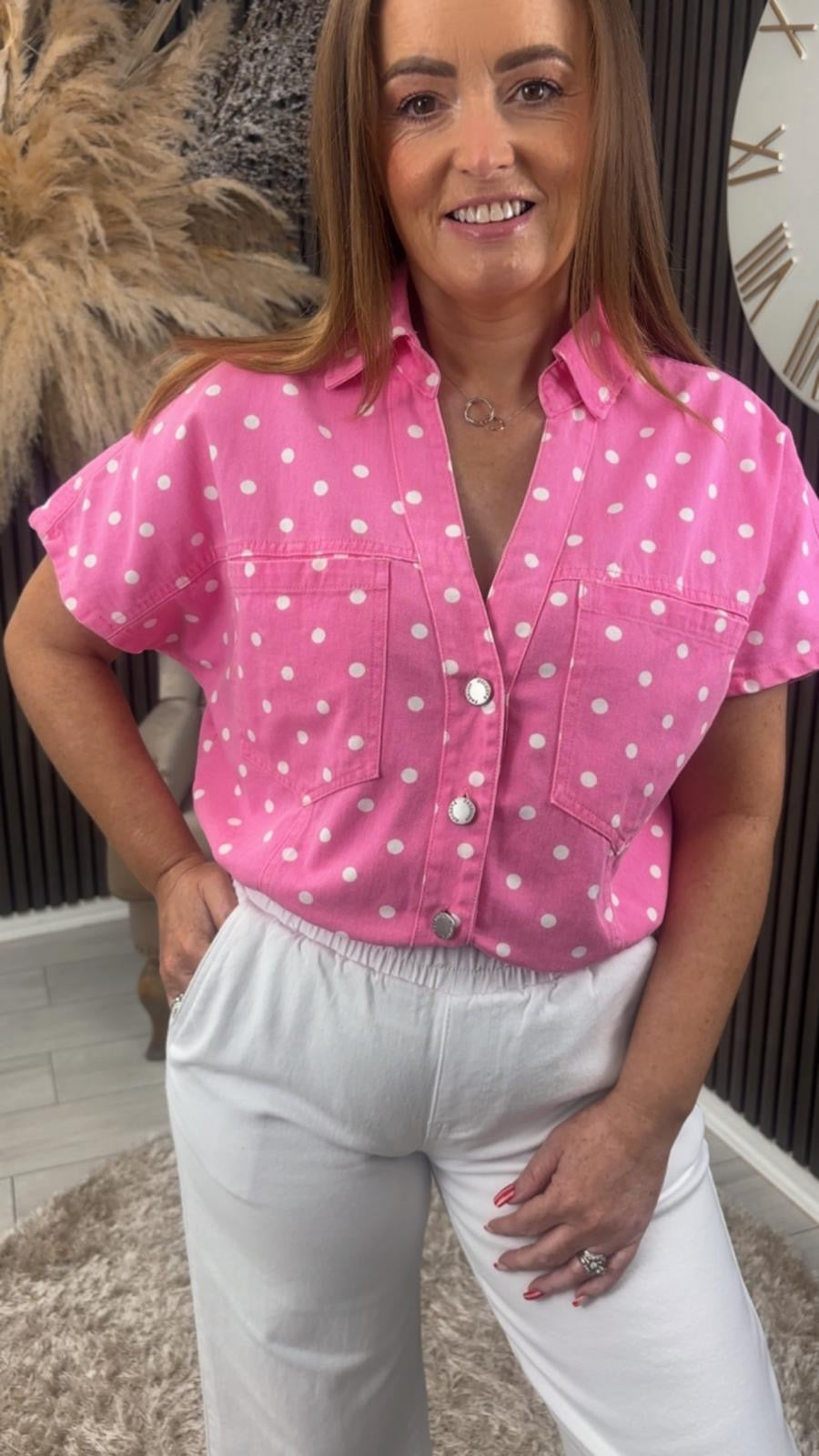 KEISHA CROPPED JACKET - PINK