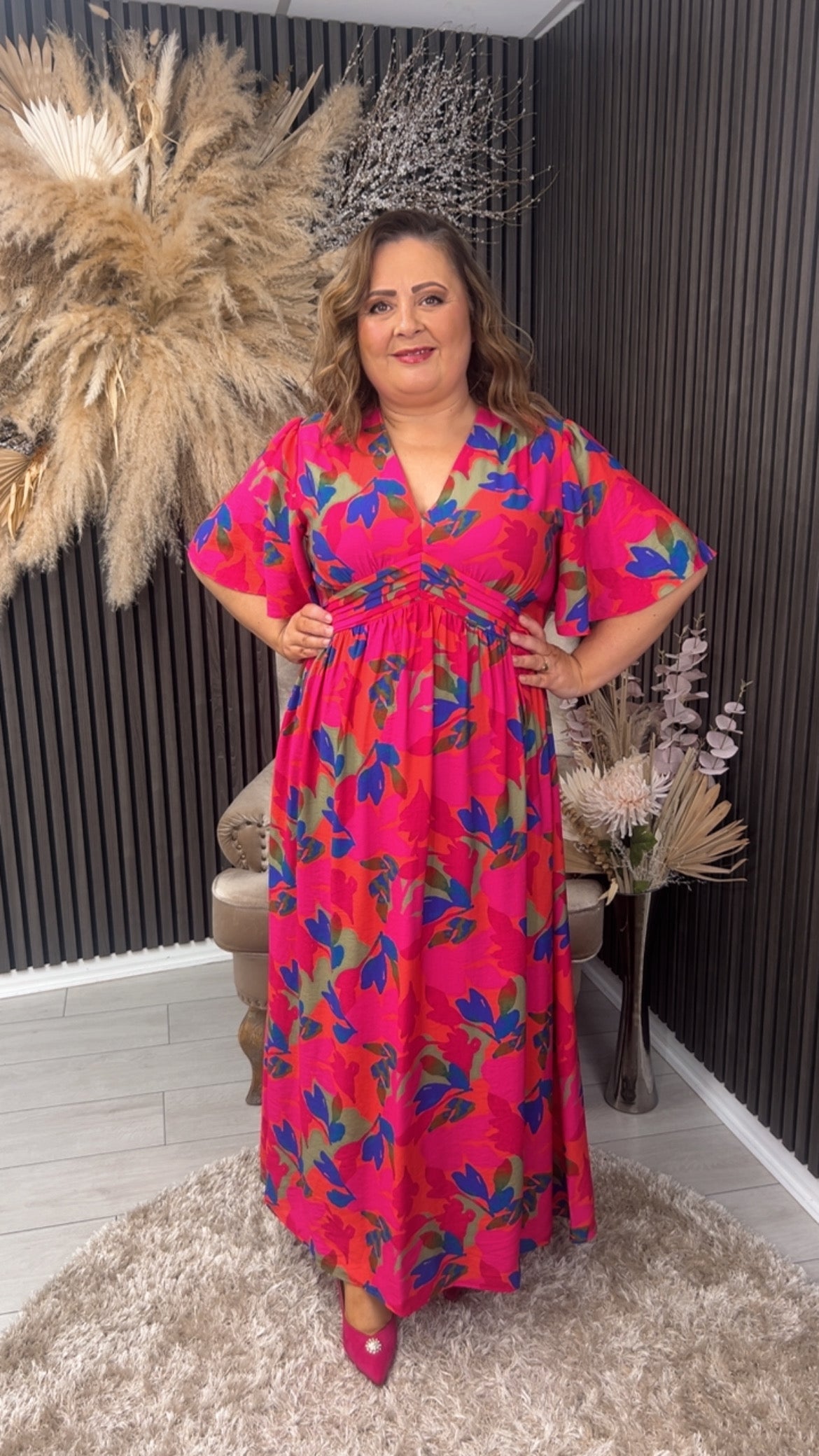 ROISIN DRESS - PINK/BLUE