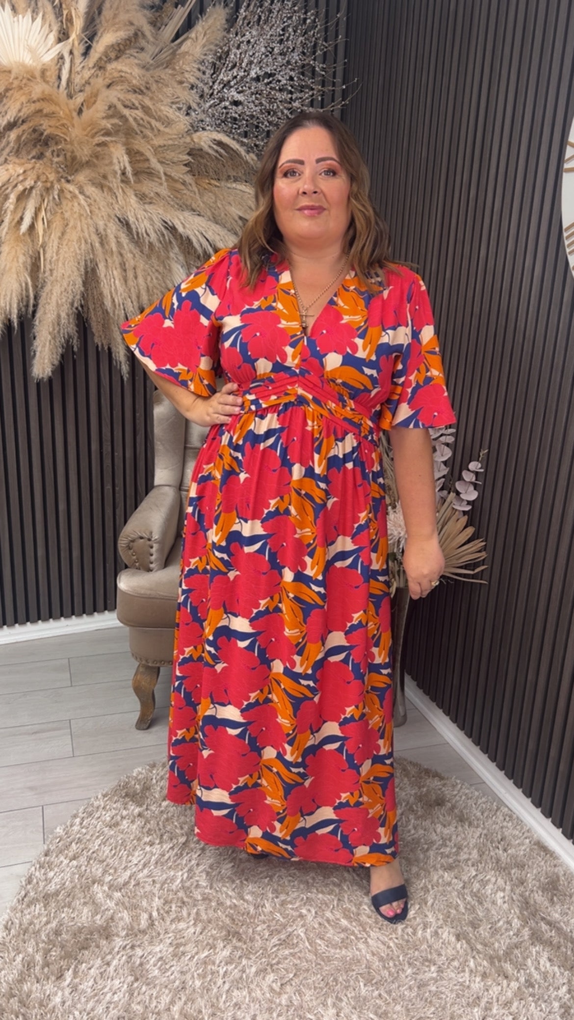 RAQUEL DRESS - RED/ORANGE