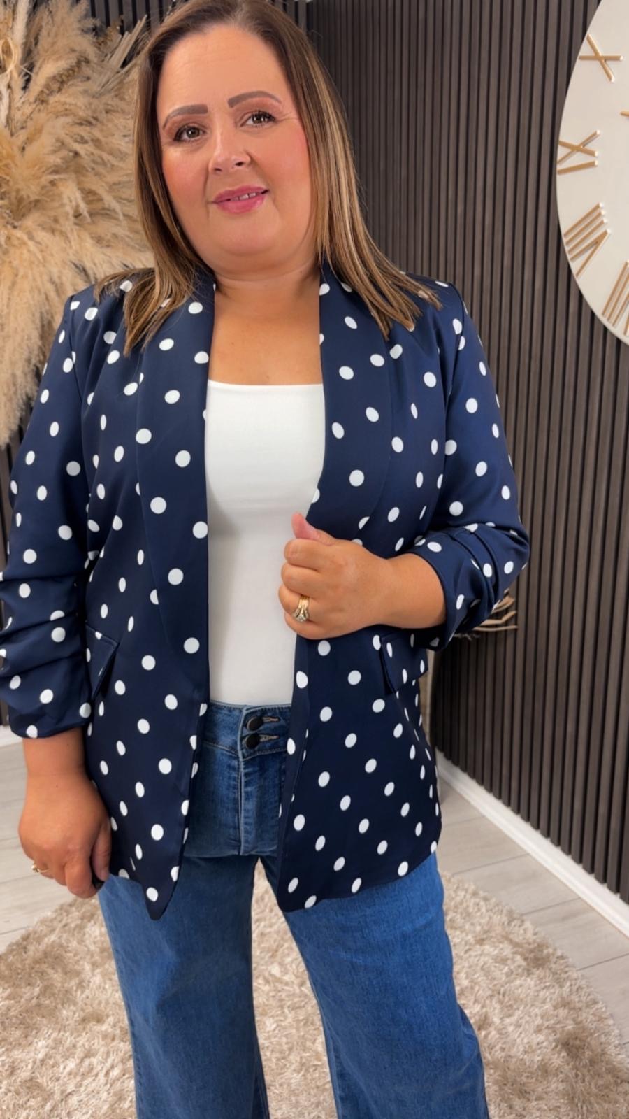 JANA BLAZER - NAVY SPOT